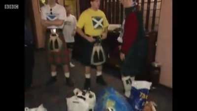 [BBC] Flashback to when the Tartan Army Children's Charity and Sunshine Appeal were born at Scotland vs. Bosnia-Herzegovina in Sarajevo in Euro 2000 qualifying. Excerpt from "Away With The Tartan Army" hosted by Off The Ball's Stuart Cosgrove and Tam Cowa