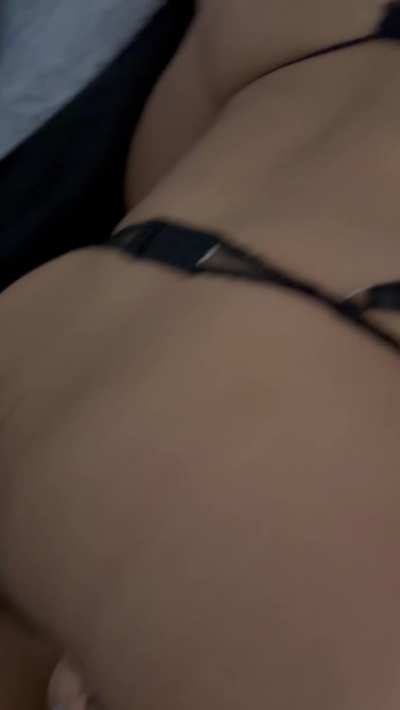 Balls deep with cock but I&rsquo;ll give you a nice view of my thong to 