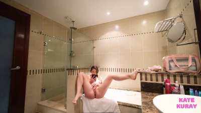 spy in the bathroom. imagine that you are my roommate and want to fuck me. and first you spy on me in the shower and set up a hidden camera.