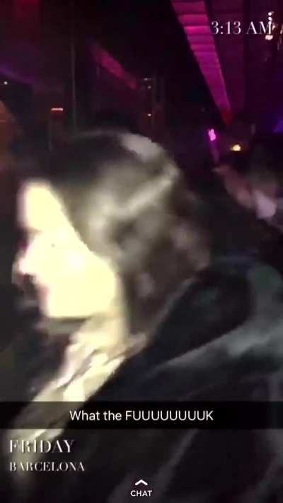 Your fianc&eacute;e is having her bachelorette party in Barcelona. You get this 6pm your time from her best friend. [gif]