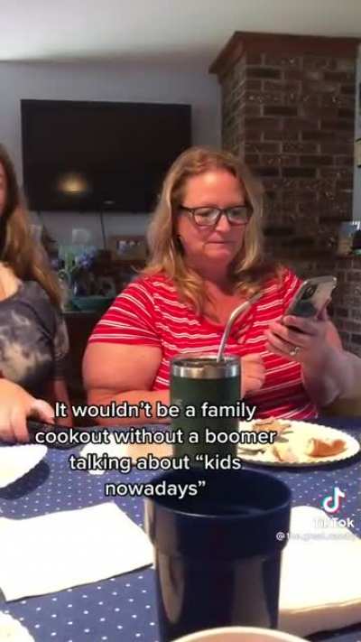 Gen Xer whining about phone usage gets egg on her face.