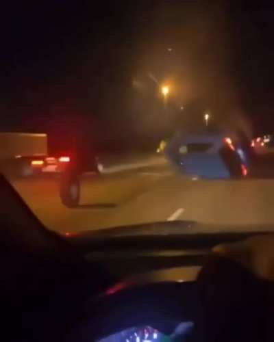 What a loose tire on the road can do