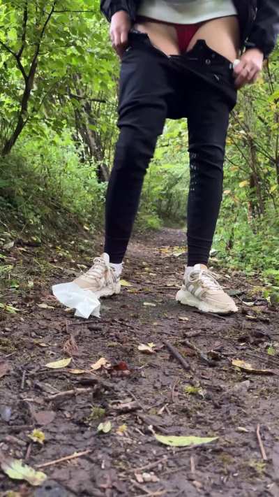 Had to pee so bad in the french forest