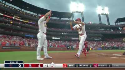 [Highlight] [Highlight] Lars Nootbar takes Joe Ryan deep to the tune of 411 ft to give the Cardinals a 4-0 lead