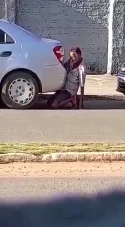 Dude busts car in rear end and flees the scene !