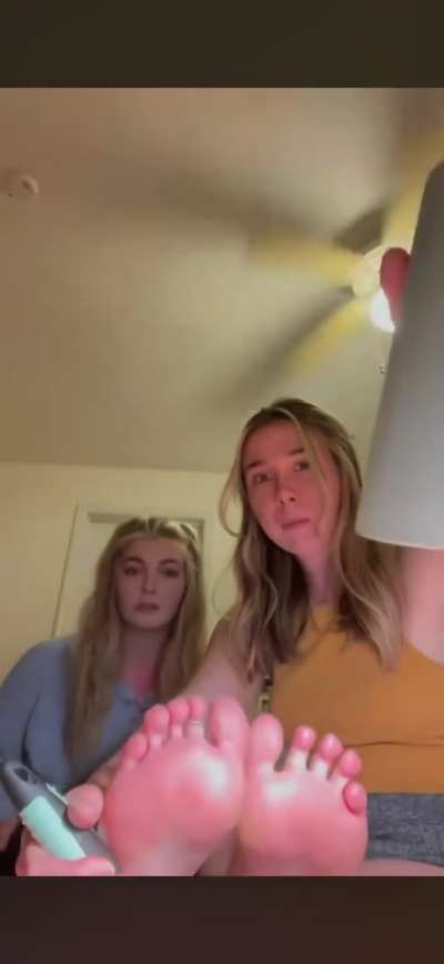 Tickled by her friend