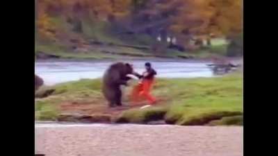 Taking on a bear!