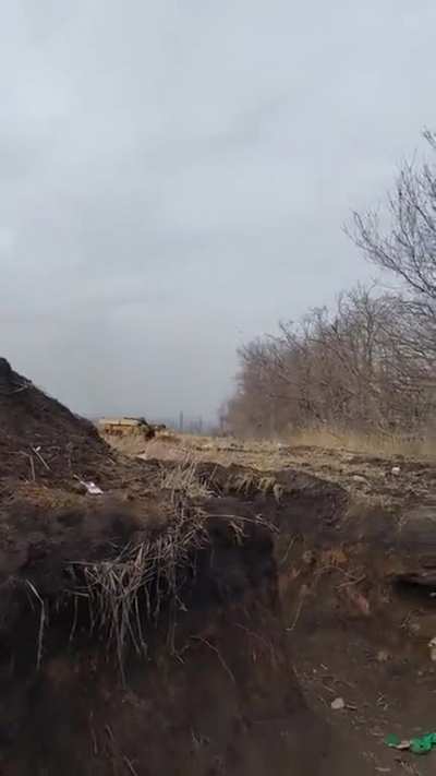 A Ukrainian combat octocopter helps to deter an enemy assault on Ukrainian positions.