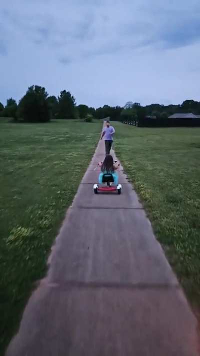 Tried recording her "going fast downhill" 😅
