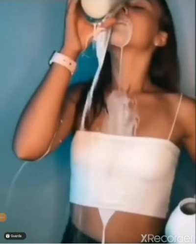 Ma'am, that's not how you drink your milk °-°