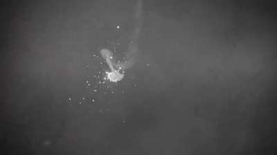 French FREMM frigate intercepting Houthi kamikaze UAV at the Red Sea.