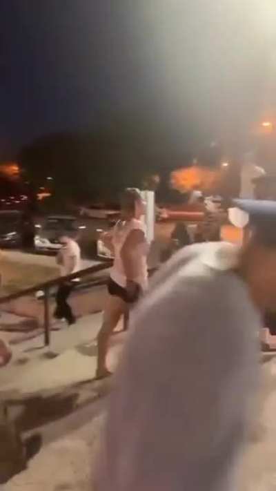 Skaters: We're not allowed to hit Karen. Female bystander: But I am.