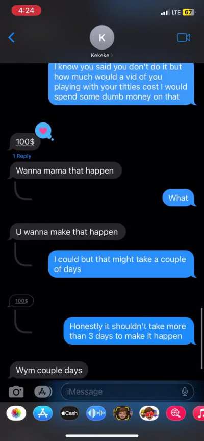 Comment or Dm m&pound; if you wanna buy her custom videos every sell helps 