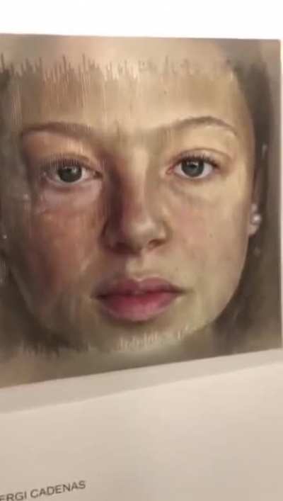 Girl in the artwork ages as you walk past it.