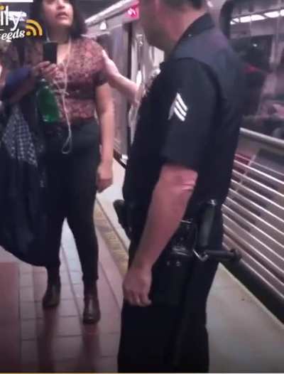 Women arrested for keeping her foot on the train seat