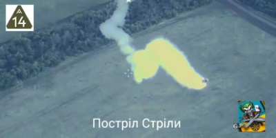 A Russian Strela SAM passes within feet of Ukrainian drone, but fails to detonate 