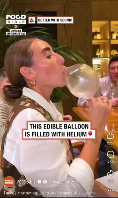 "edible balloon with helium"