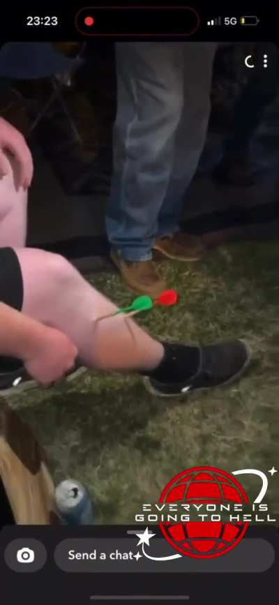 Fellow EIGTH Member Sent Me This, Apparently He Is The One That Threw The Red Dart 😯 He Says He Was "Aiming For The Can" 🤣
