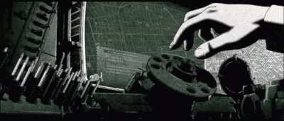 This gif from 'A Detective Story' from 'The Animatrix' (2003) This short was my favorite in the whole film.