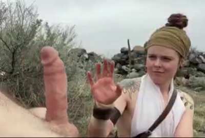 Using her power to worship big cocks