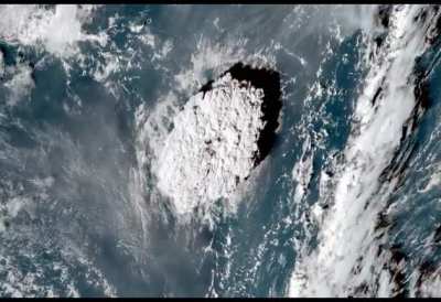 An underwater volcano, Tonga Hunga Tonga, just had one of the most violent volcano eruptions ever captured on satellite.