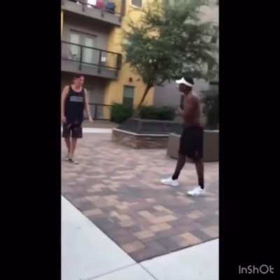 charges head first... gets punted