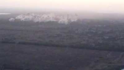 Russian artillery destroying khokhols in Krasnogorovka