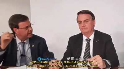 Um dia ap&oacute;s o presidente Jair Bolsonaro afirmar erroneamente que as vacinas s&atilde;o &lsquo;experimentais&rsquo;, o ministro do turismo, Gilson Machado, disse ao presidente que percebeu a efic&aacute;cia da imuniza&ccedil;&atilde;o. Bolsonaro n&atilde;o respondeu.