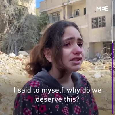 A 10-year-old Palestinian girl breaks down while talking to MEE