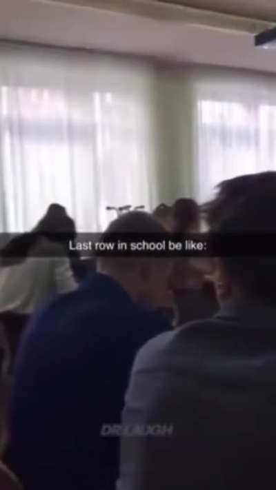 Last row in school