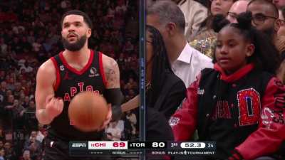 [Highlight] DeMar DeRozan's daughter on camera shrieking at FVV during FT's