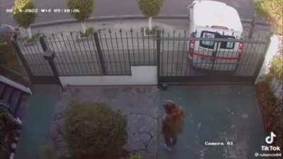 Woman went around the ambulance and ended up stuck in someone&rsquo;s property