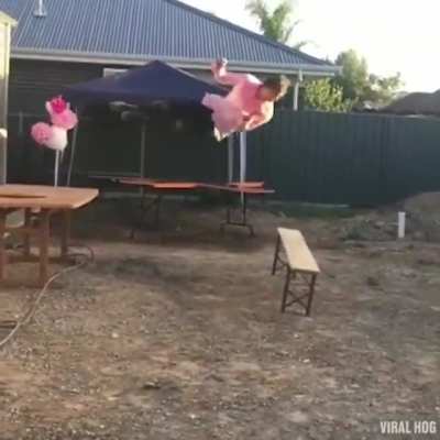Idiot fights bench
