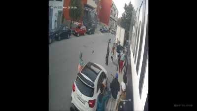 Rider hits truck and loses an arm.