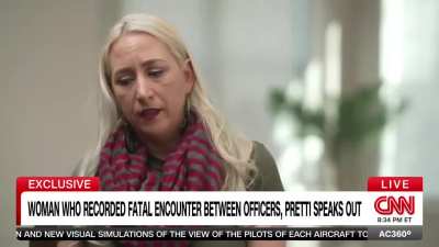 The woman who recorded Alex Pretti&rsquo;s shooting told Anderson Cooper that she has not yet been contacted by any federal authorities involved in the investigation.