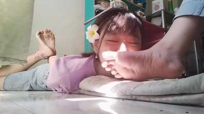 Asian lesbian bondage feet worship