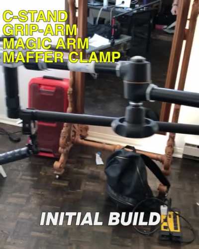 Made a spinning camera rig at home with random grip equipment, BTS included!