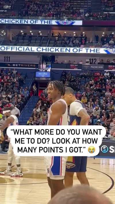 [Highlight] Tyrese Maxey had some words for Pelicans fans