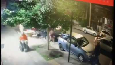 Guy on wheelchair does a driveby