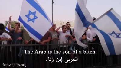 Israeli Right Wing Protest chanting *death to arabs*