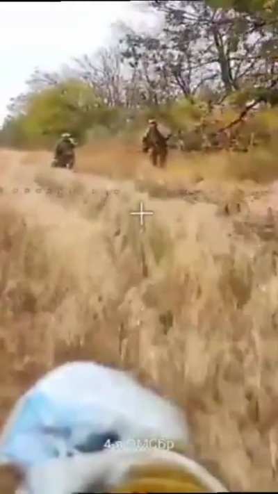 Ukrainian soldiers taking position in a forest belt are hunted by Russian Fiber optic FPV