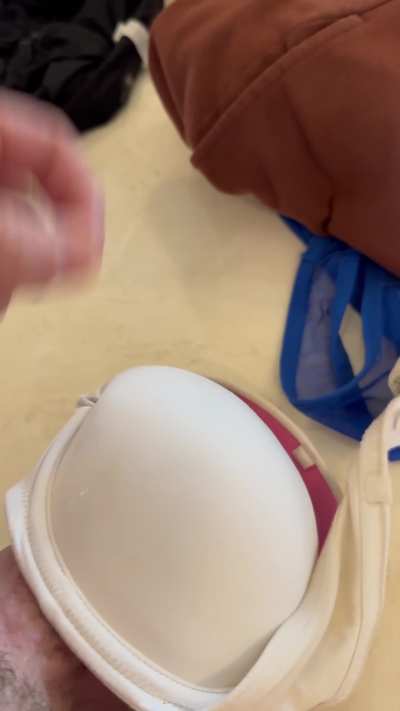 Found a little cutie’s a-cup bra to jerk with