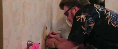 Installing a towel rack