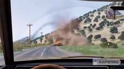 We were the first team in the convoy. Spotted by enemy tank. We were afghan milita.
