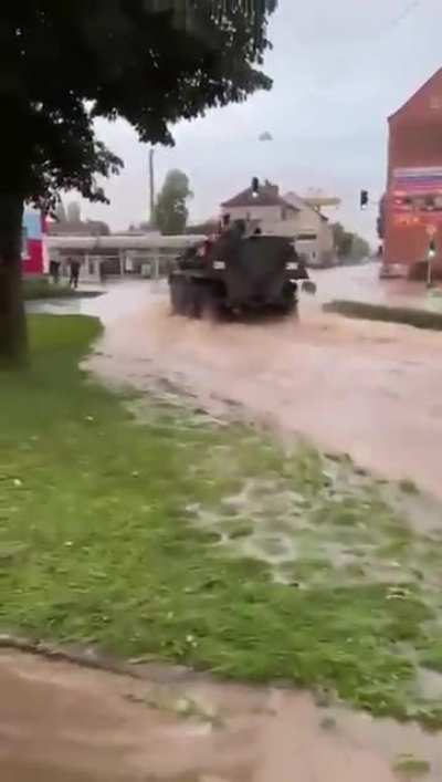 The German army is deploying to help counter the flood which has cost almost 100 lives