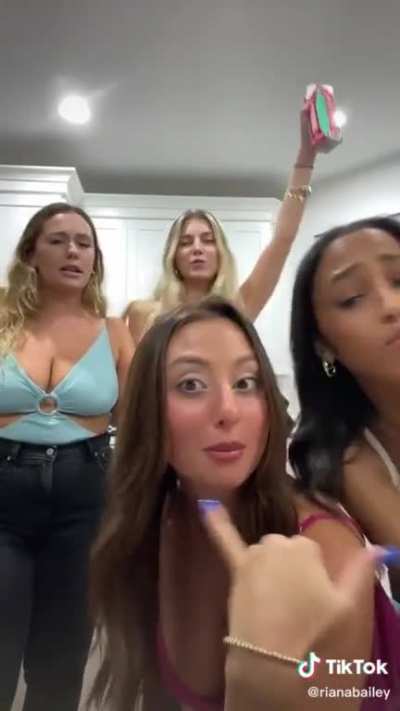 with her friends