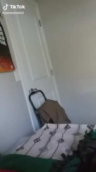 Why Is He Hitting The Door?