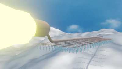 Rough animation of a dream. I was marching in the clouds with a vast number of people. We all held a paper mache feeling piece of an interconnected horn. As we marched we began to blow through the horn. The harder we blew the bigger the fire was that came