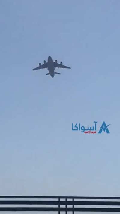 People clinging to Airplane in a desperate attempt to leave Afghanistan.