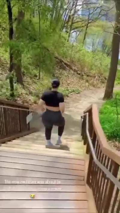 Ass moving crazy going down stairs 😂 y’all know what she needs